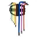 [54531] JEU DE 9 CLÉS HEXAGONALES EXTRA LONGUES PEINTES EN COULEUR AVEC EMBOUT ROND