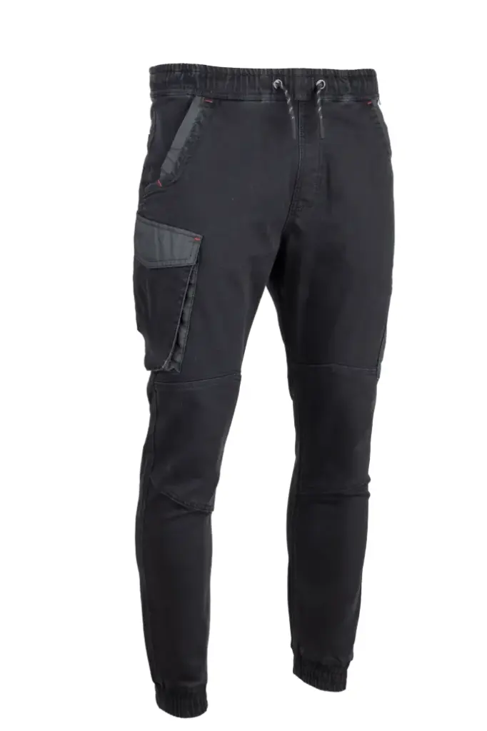 [1907_DENIM NOIR] VICTORY pantalon denim stretch taille élastiquée DENIM NO